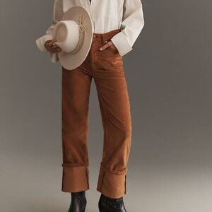 The Scotty Cuffed High-Rise Straight-Leg Jeans - Corduroy